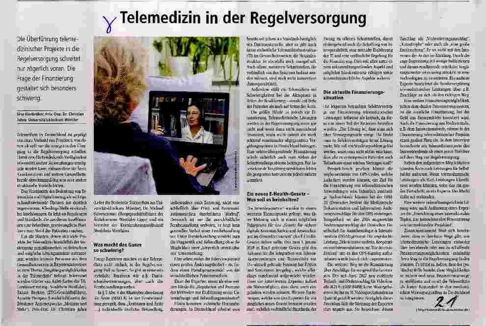 Vorschauseite 1: Telemedizin in der Regelversorgung