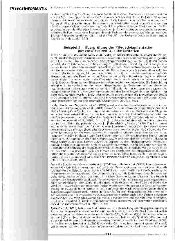 Vorschauseite 3: Übereinstimmung von Interventionsdokumentationen mit tatsächlich durchgeführten pflegerischen Leistungen