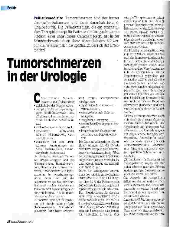 Vorschauseite 1: Tumorschmerzen in der Urologie
