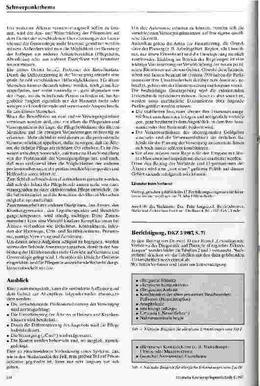 Vorschauseite 4: Die Pflege alter Menschen in den Niederlanden
