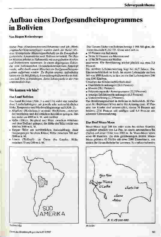 Vorschauseite 1: Aufbau eines Dorfgesundheitsprogrammes in Bolivien