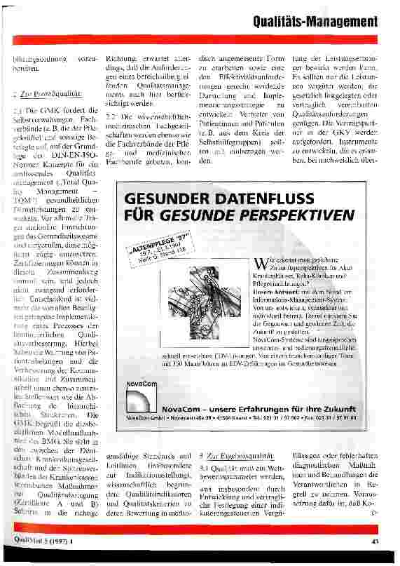 Vorschauseite 3: Gewährleistung und systematische Weiterentwicklung der Qualität im Gesundheitswesen