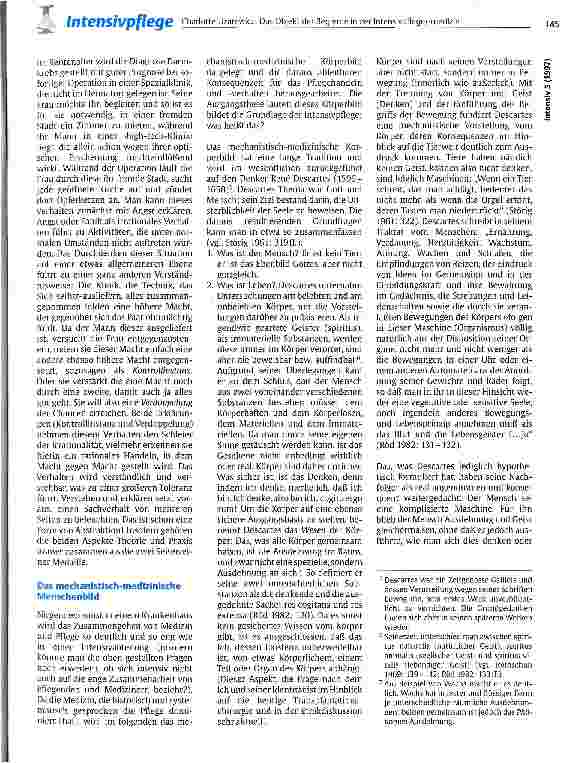 Vorschauseite 2: Das Objekt der Begierde in der Intensivpflege/-medizin: Der menschliche Körper?