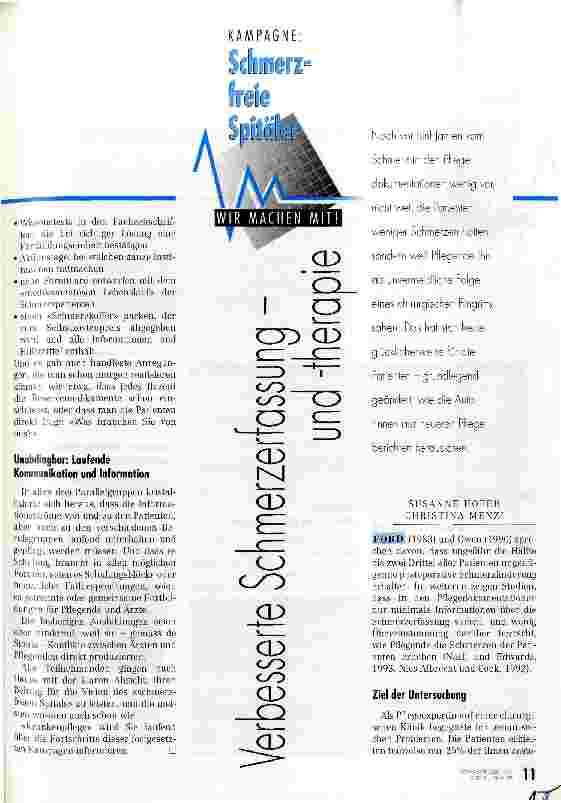 Vorschauseite 1: Verbesserte Schmerzerfassung - und -therapie