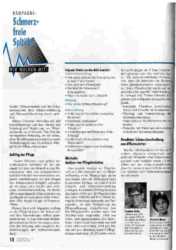 Vorschauseite 2: Verbesserte Schmerzerfassung - und -therapie