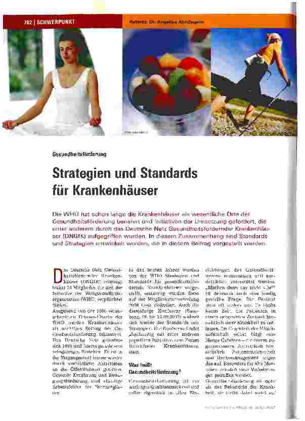 Vorschauseite 1: Strategien und Standards für Krankenhäuser