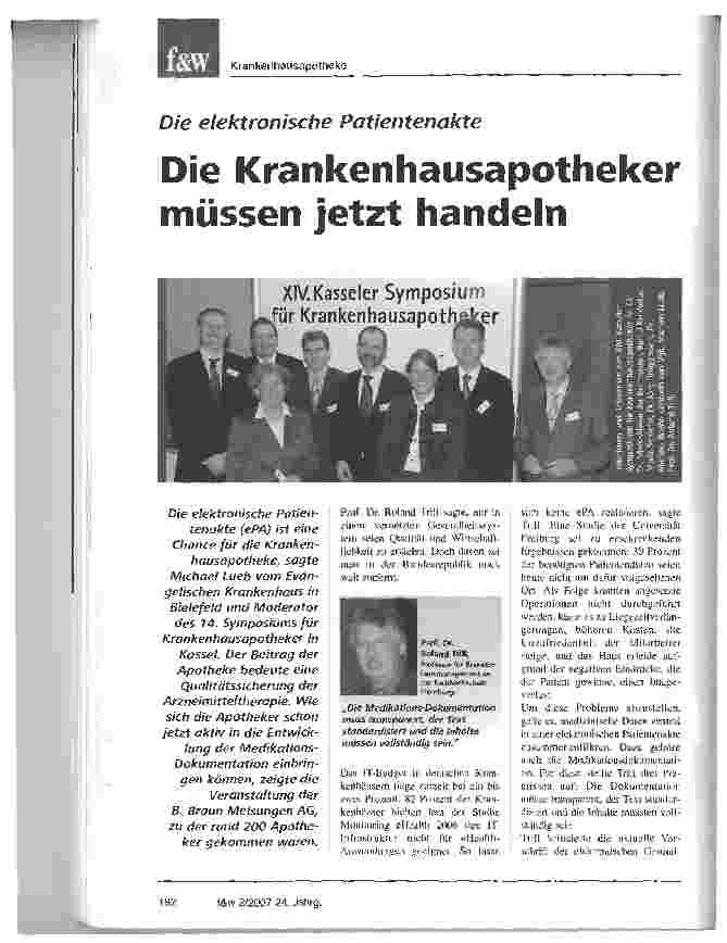 Vorschauseite 1: Die Krankenhausapotheker müssen jetzt handeln