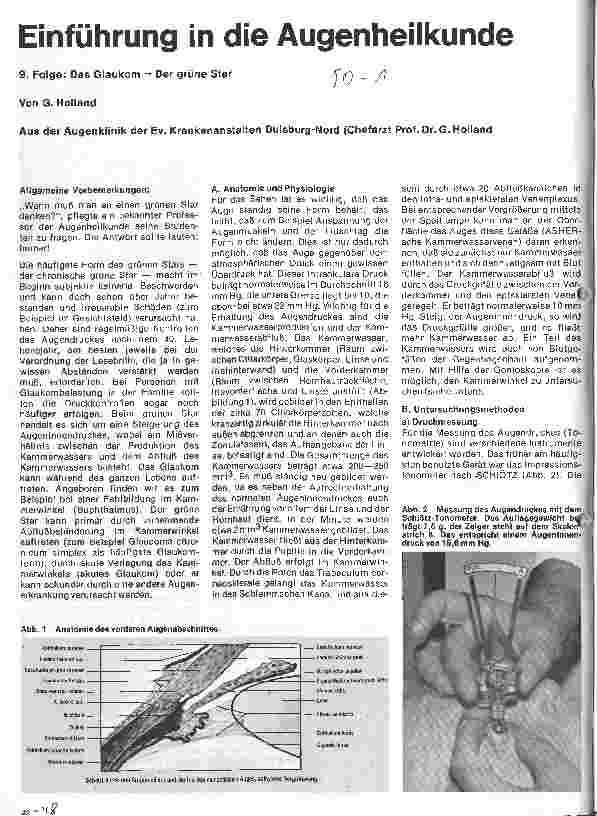 Vorschauseite 1: Einführung in die Augenheilkunde 9. Folge: Das Glaukom - Der grüne Star