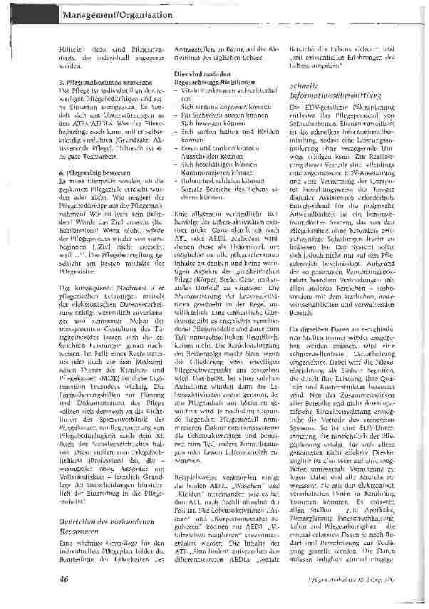Vorschauseite 2: Pflegeplanung per Computer