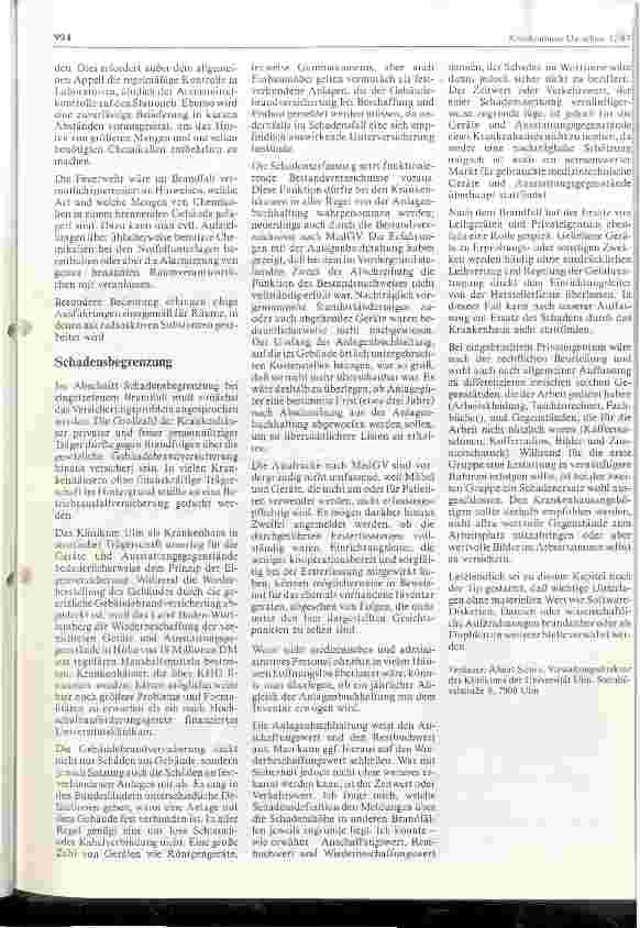 Vorschauseite 3: Der Brandfall beim Universitätsklinikum Ulm aus der Sicht des Verwaltungsdirektors