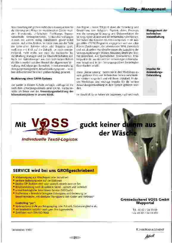 Vorschauseite 2: DV-gestütztes Gebäude-Management im Krankenhaus