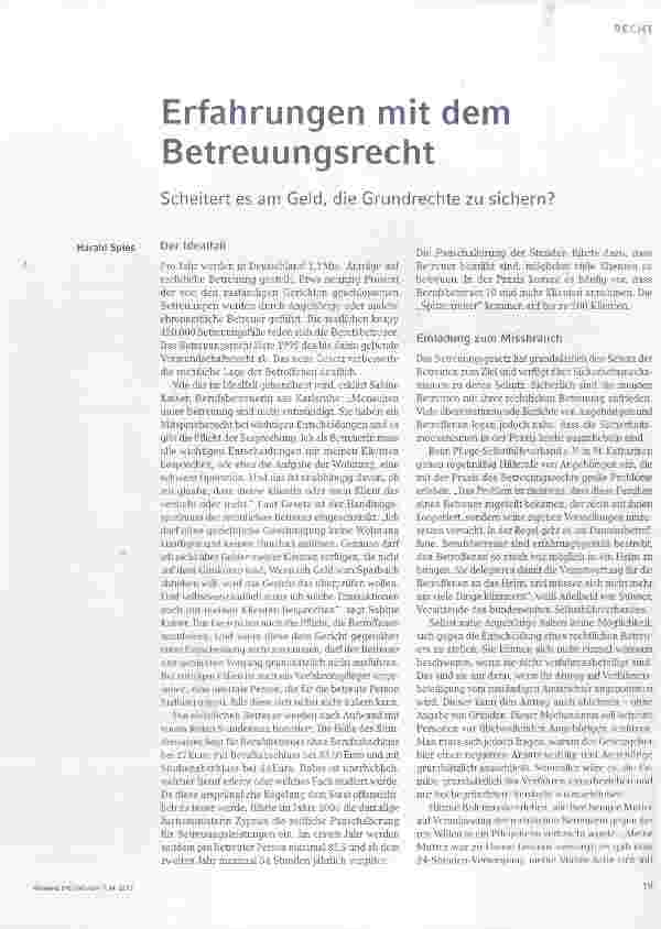 Vorschauseite 1: Erfahrungen mit dem Betreuungsrecht