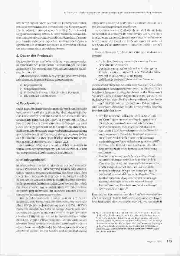 Vorschauseite 5: Rechtsprobleme in Zusammenhang mit der beamtenrechtlichen Probezeit