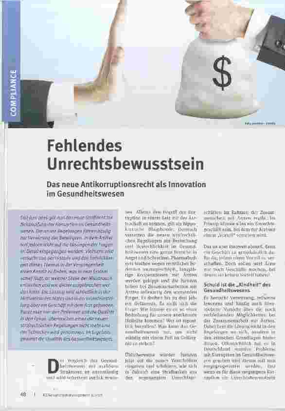 Vorschauseite 1: Fehlendes Unrechtsbewusstsein