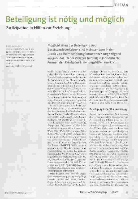 Vorschauseite 1: Beteiligung ist nötig und möglich