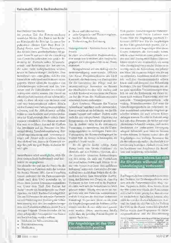 Vorschauseite 3: 25 Jahre Patientenanwaltschaft erfolgreicher Rechtsschutz in der Psychiatrie