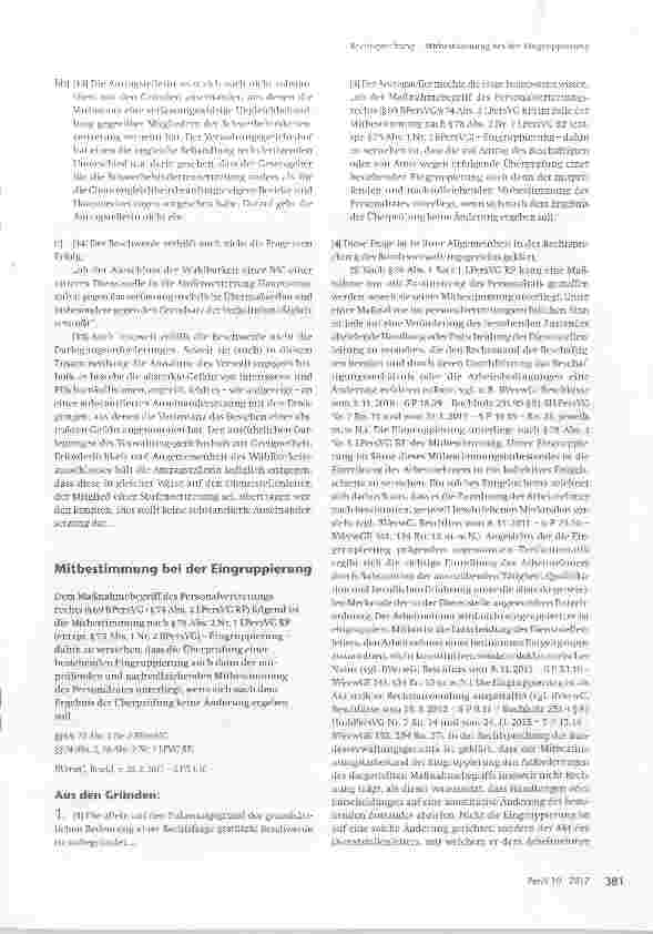 Vorschauseite 1: Gutschrift auf dem Lebensarbeitszeitkonto für Zeiten der Freisteiiung vom Dienst wegen Personalratstätigkeit