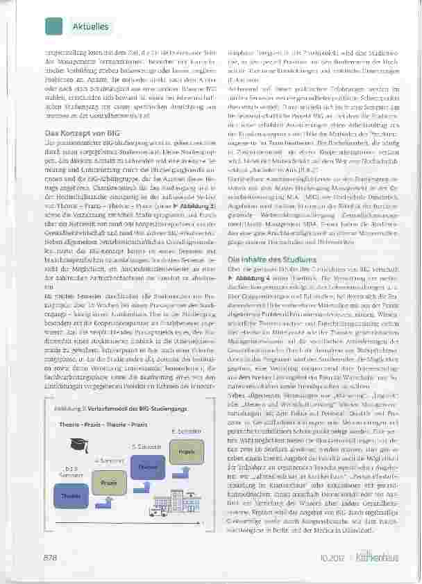 Vorschauseite 3: Hochschule und Studium Der Studiengang Betriebswirtschaft im Gesundheitswesen, B.A. (BIG) an der Hochschule Osnabrück