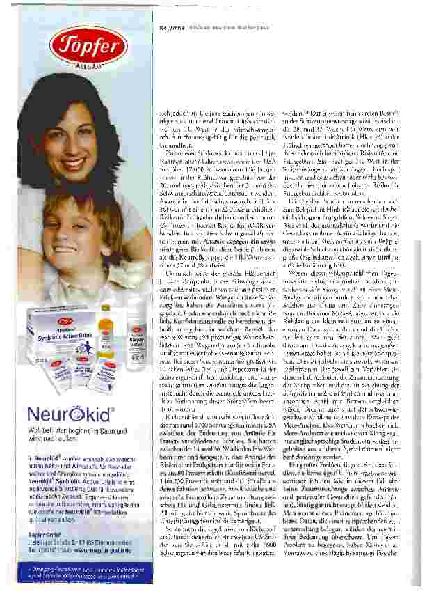 Vorschauseite 2: Anämie: blasse Datenlage