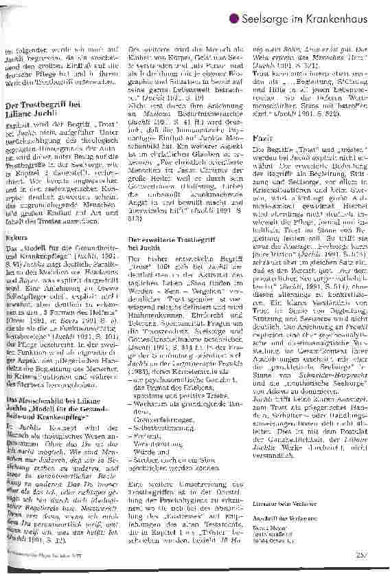 Vorschauseite 6: Trost als pflegerische Handlung - Ein Beitrag zur Vermenschlichung der Pflege