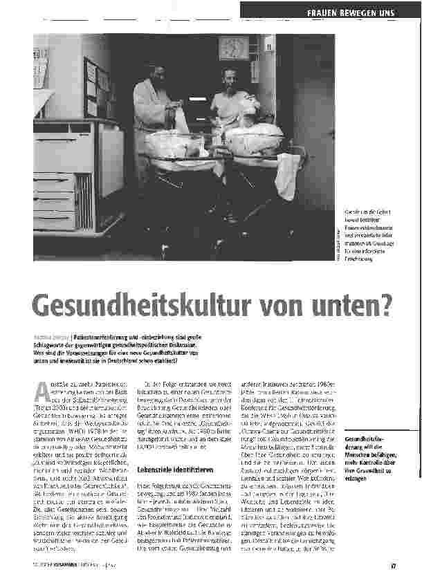 Vorschauseite 1: Gesundheitskultur von unten?