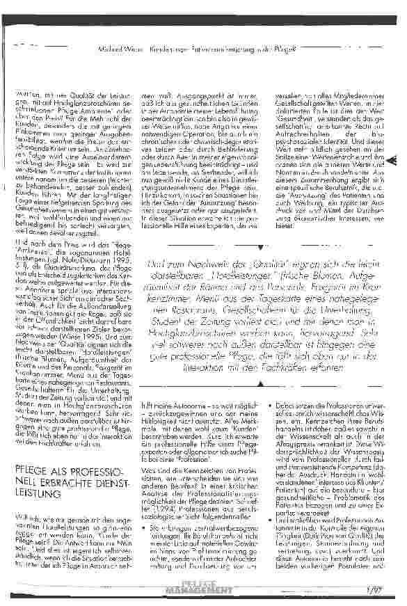 Vorschauseite 3: Kundenoder Patientenorientierung in der Pflege Anmerkungen aus professionssoziologischer Sicht