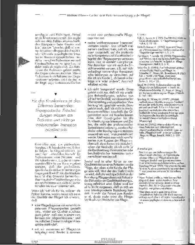 Vorschauseite 4: Kundenoder Patientenorientierung in der Pflege Anmerkungen aus professionssoziologischer Sicht
