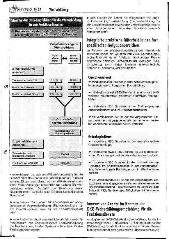 Vorschauseite 2: Hinweise zur neuen DKG-Weiterbildungsempfehlung für die Funktionsdienste (Operationsdienst/Endoskopiedienst)