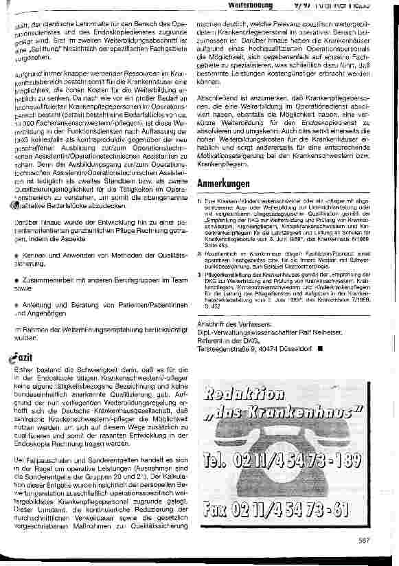 Vorschauseite 3: Hinweise zur neuen DKG-Weiterbildungsempfehlung für die Funktionsdienste (Operationsdienst/Endoskopiedienst)