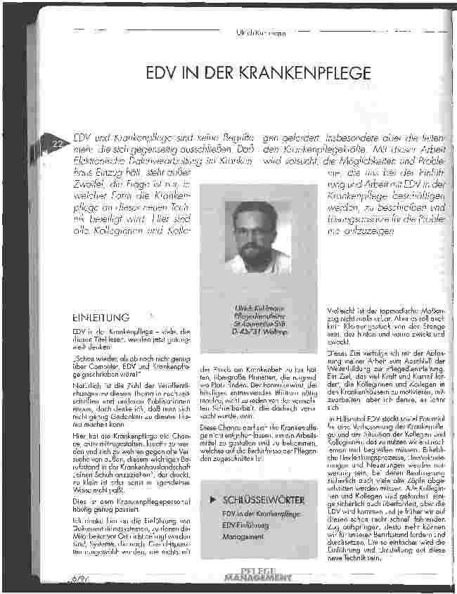 Vorschauseite 1: EDV in der Krankenpflege