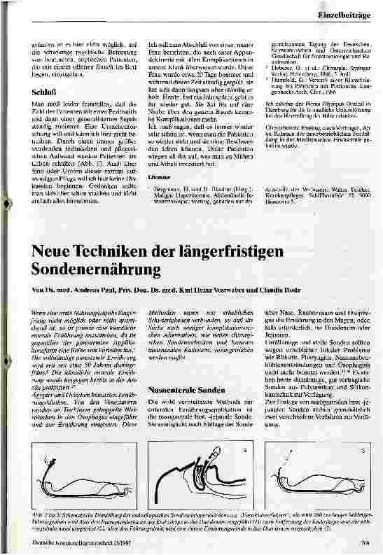 Vorschauseite 1: Neue Techniken der längerfristigen Sondenernährung