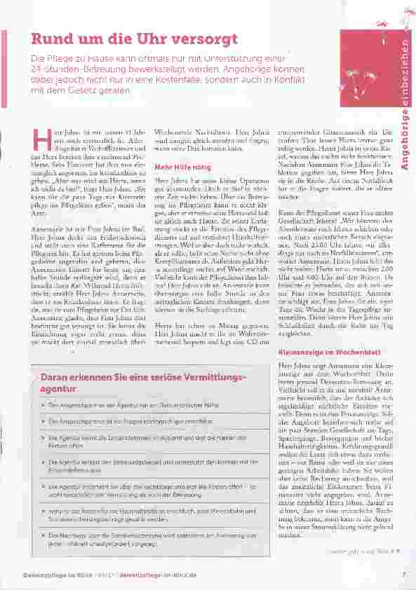 Vorschauseite 1: Rund um die Uhr versorgt