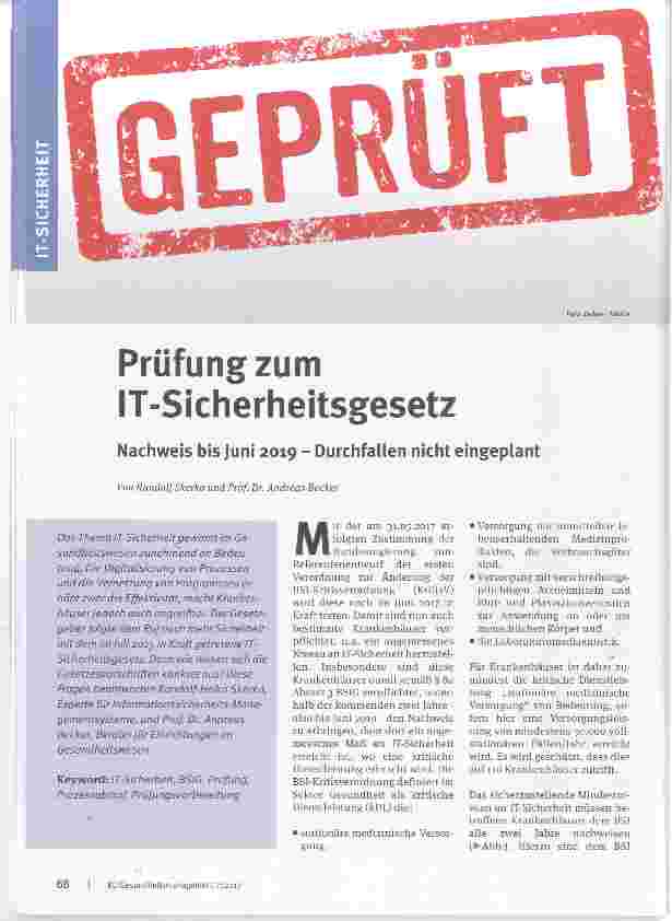 Vorschauseite 1: Prüfung zum IT-Skherheitsgesetz
