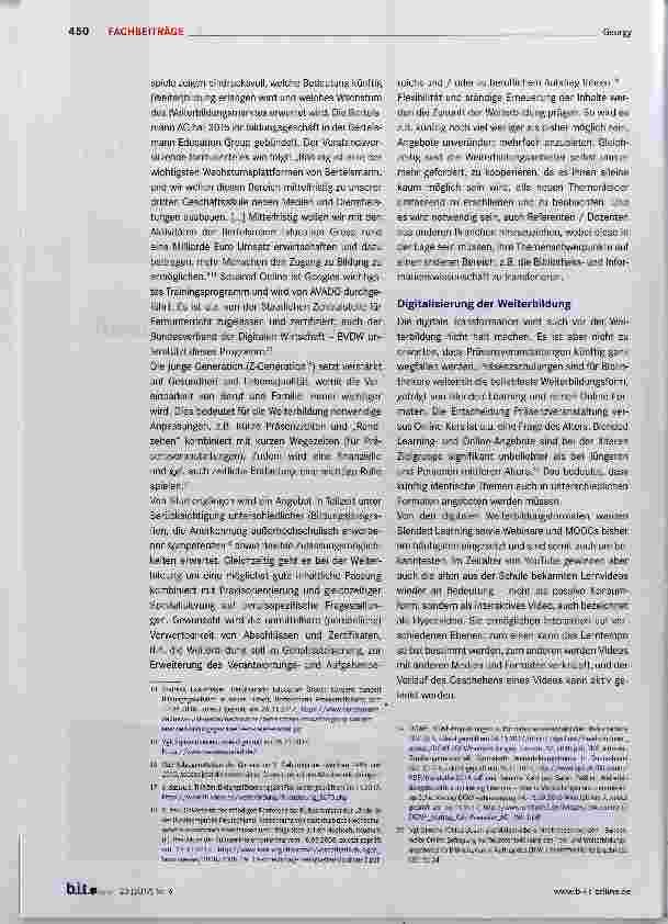 Vorschauseite 3: Die Zukunft der wissenschaftlichen Weiterbildung für Bibliothekare und Informationsspezialisten