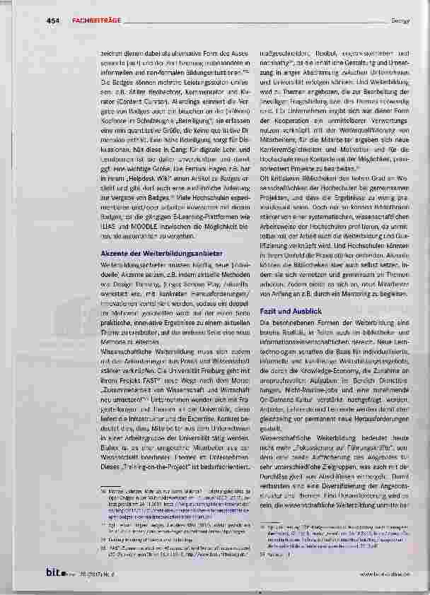 Vorschauseite 6: Die Zukunft der wissenschaftlichen Weiterbildung für Bibliothekare und Informationsspezialisten