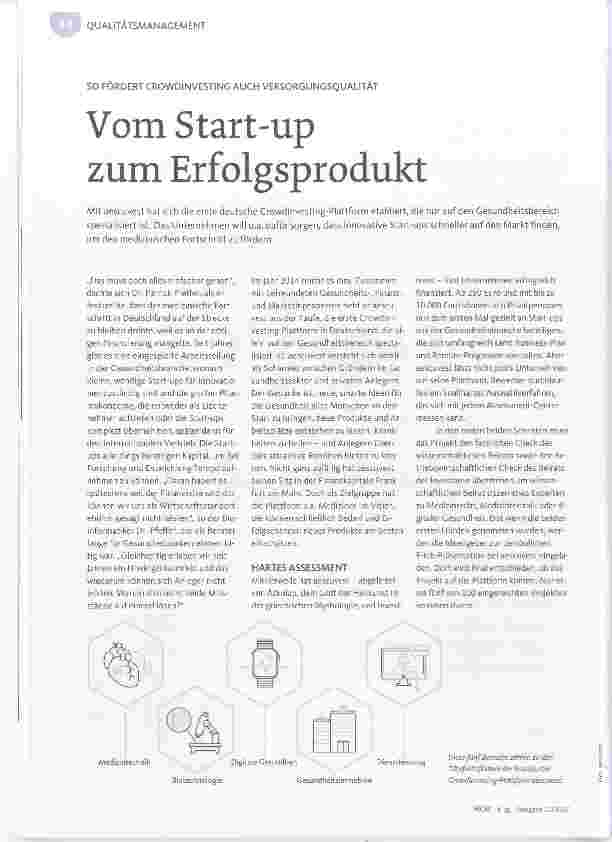 Vorschauseite 1: Vom StartUp zum Erfolgsprodukt