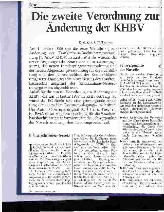 Vorschauseite 1: Die zweite Verordnung zur Änderung der KHBV