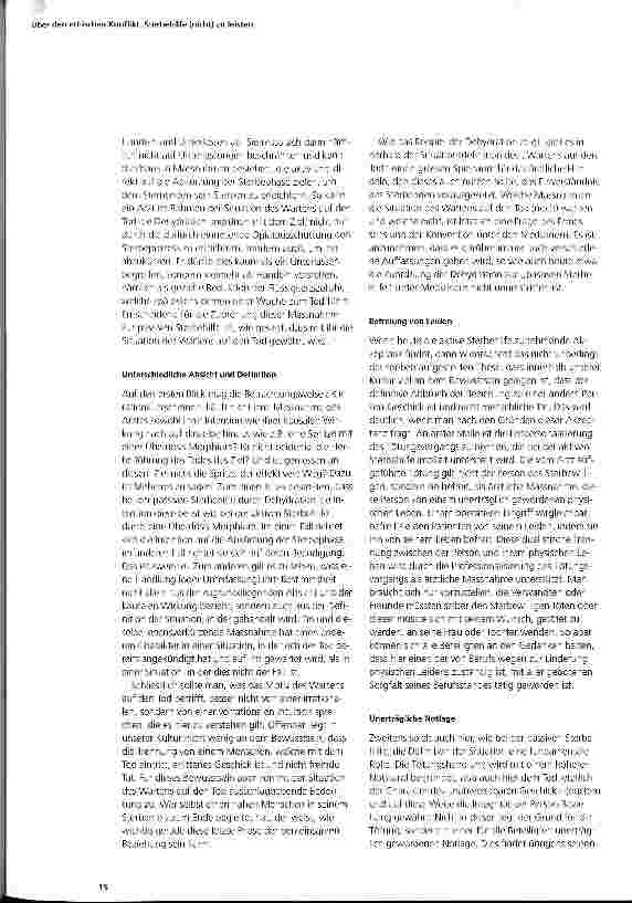 Vorschauseite 2: Über den ethischen Konflikt, Sterbehilfe (nicht) zu leisten