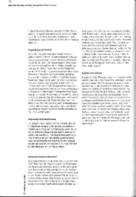 Vorschauseite 3: Über den ethischen Konflikt, Sterbehilfe (nicht) zu leisten