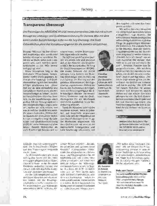 Vorschauseite 3: Häusliche Pflege Dialog 2006 in HannoverNeue Trends & neue Chancen