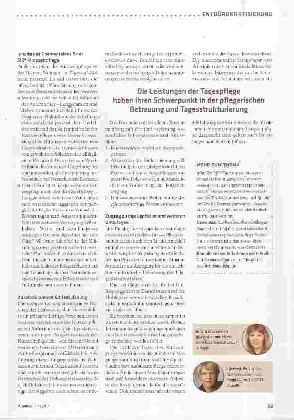 Vorschauseite 4: Tagesund Kurzzeitpflege: Strukturmodell ist erprobt