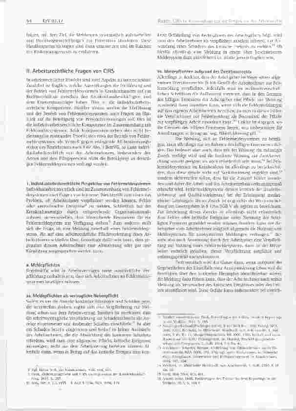 Vorschauseite 2: CIRS im Krankenhaus aus der Perspektive des Arbeitsrechts