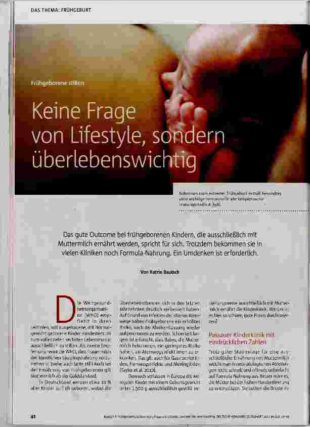 Vorschauseite 1: Keine Frage von Lifestyle, sondern überlebenswichtig