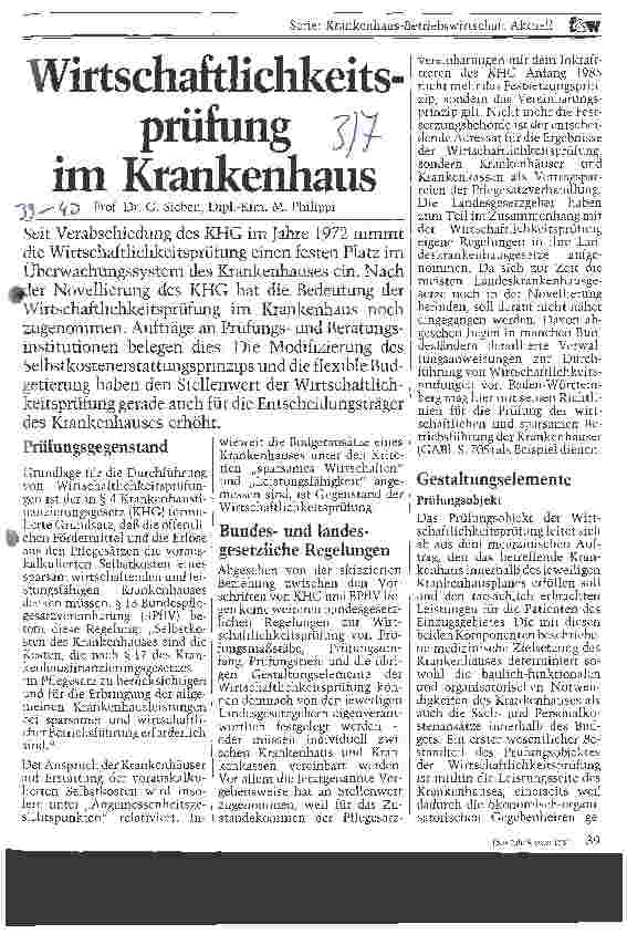 Vorschauseite 1: Wirtschaftlichkeitsprüfungen im Krankenhaus