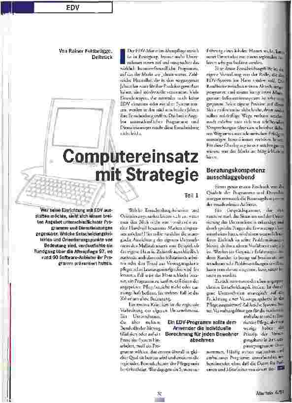 Vorschauseite 1: Computereinsatz mit Strategie Teil 1