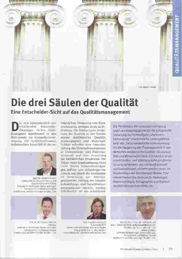 Vorschauseite 1: Die drei Säulen der Qualität
