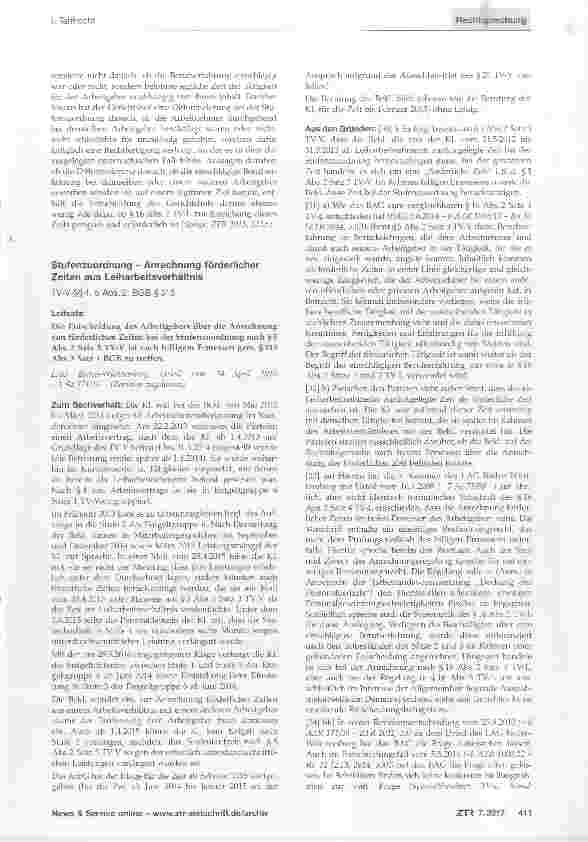 Vorschauseite 1: Stufenzuordnung - Anrechnung förderlicher Zeiten aus Leiharbeitsverhältnis