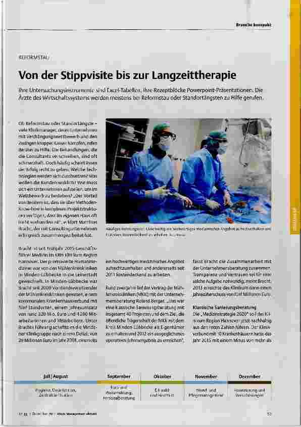 Vorschauseite 1: Von der Stippvisite bis zur Langzeittherapie