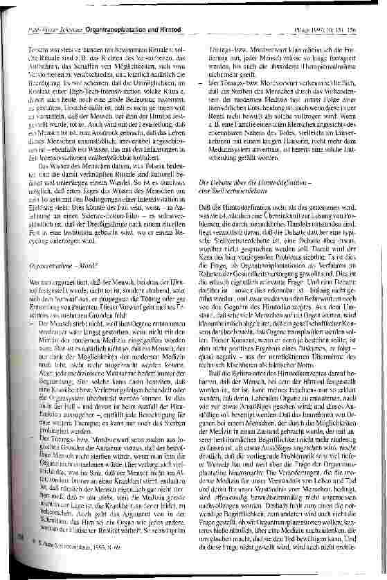 Vorschauseite 5: Organtransplantation und Hirntod Ein kritischer Beitrag zur Hirntoddefinition