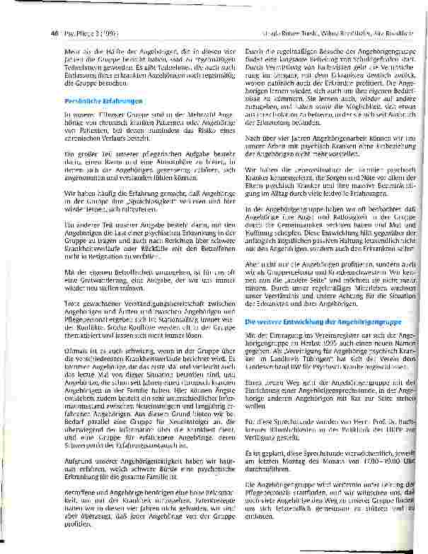 Vorschauseite 4: Die andere Seite einer psychischen Erkrankung Arbeit mit Angehörigen in der Gruppe - auch eine pflegerische Tätigkeit?